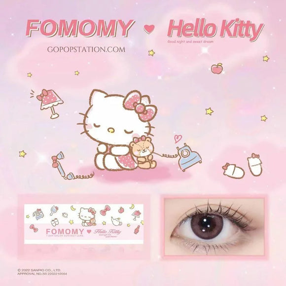 FOMOMY x Sanrio 1 day #4 Hello Kitty (Plum Pink) Colored Daily Disposable Contact Lens｜10pcs